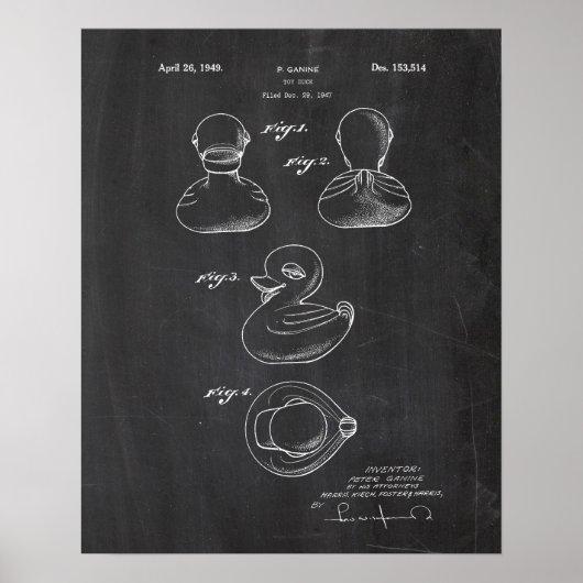 Rubber Duck Patent Poster (Voorkant)