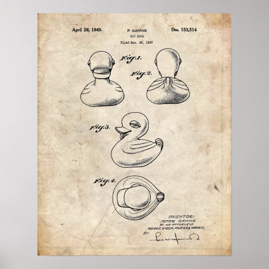 Rubber Duck Patent Poster (Voorkant)
