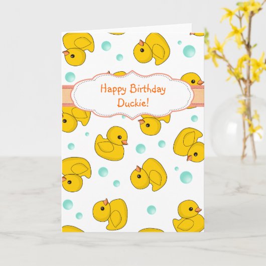 Rubber Duck Pattern Kaart (Gele Bloem)