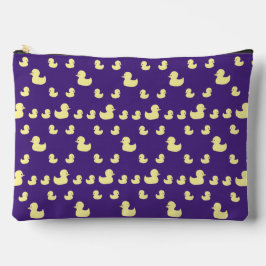 Rubber Duck Pattern Paarse Grote Rits Pouch Etui