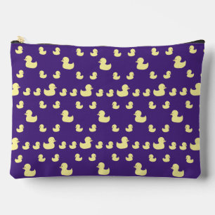 Rubber Duck Pattern Paarse Grote Rits Pouch Etui
