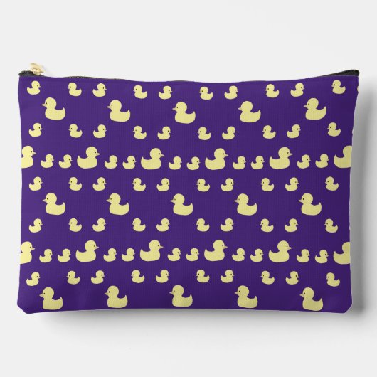 Rubber Duck Pattern Paarse Grote Rits Pouch Etui (Voorkant)