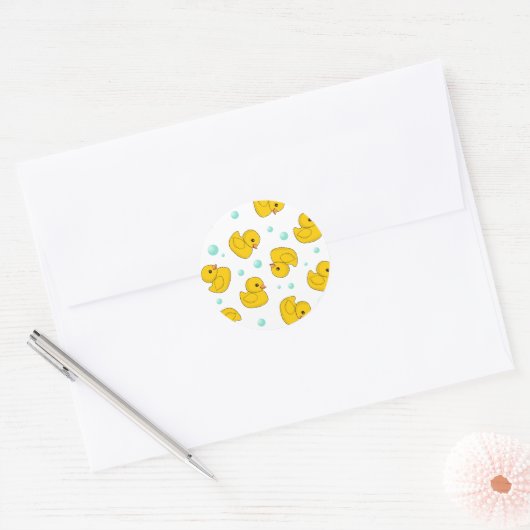 Rubber Duck Pattern Ronde Sticker (Envelop)