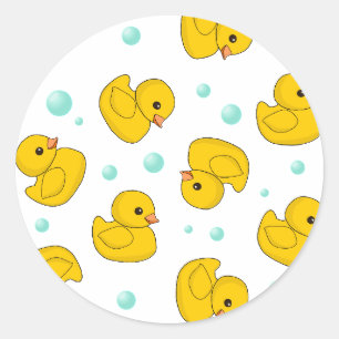 Rubber Duck Pattern Ronde Sticker