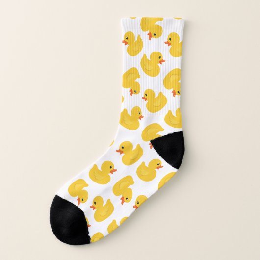 Rubber Duck Pattern Sokken | Schattige Yellow Duck (Links - buitenkant)