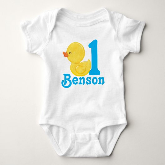 Rubber Duck Personalized Birthday Bodysuit (Voorkant)