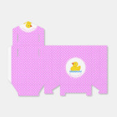 Rubber Duck Pink and White Polka Dot Baby shower Bedankdoosjes (Uitgevouwen)