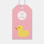 Rubber Duck Polka Dot Baby shower Gift Labels Cadeaulabel (Voorkant)