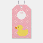 Rubber Duck Polka Dot Baby shower Gift Labels Cadeaulabel (Achterkant)