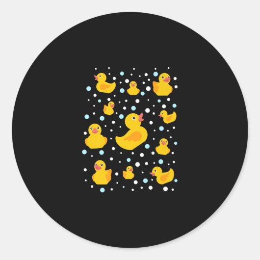 Rubber Duck Print Ronde Sticker (Voorkant)