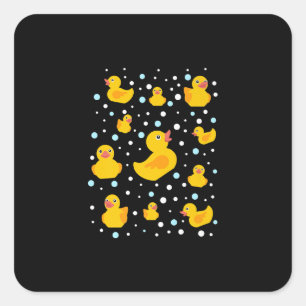 Rubber Duck Print Vierkante Sticker