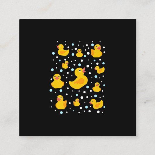 Rubber Duck Print Vierkante Visitekaartje (Voorkant)