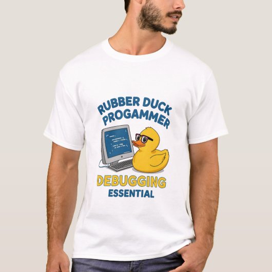 Rubber Duck Programmer Funny Debugging Essential T T-shirt (Voorkant)