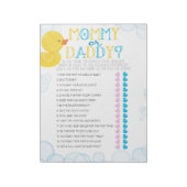 Rubber Duck Raad Wie Baby shower Game Pack Notitieblok (Linkerzijde)