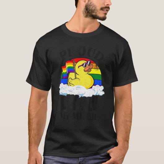 Rubber Duck Rainbow Gay Les T-shirt (Voorkant)