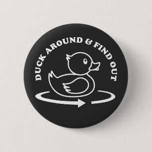 (Rubber) Duck rond en ontdek Funny Ronde Button 5,7 Cm