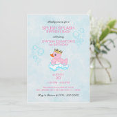 Rubber Duck (roze) Birthday Party Invitation Kaart (Staand voorkant)