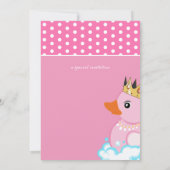 Rubber Duck (roze) Birthday Party Invitation Kaart (Achterkant)