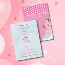 Rubber Duck (roze) Birthday Party Invitation