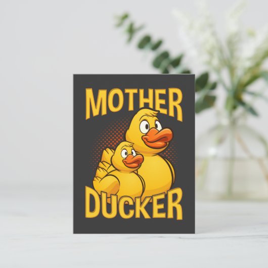 Rubber Duck Rude en Sarcasm Pun Briefkaart (Staand voorkant)