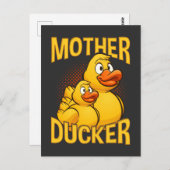 Rubber Duck Rude en Sarcasm Pun Briefkaart (Voorkant / Achterkant)