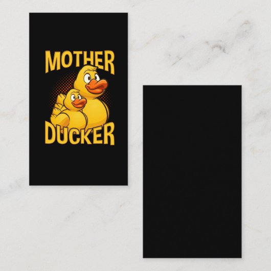 Rubber Duck Rude en Sarcasm Pun Visitekaartje (Voorkant / Achterkant)