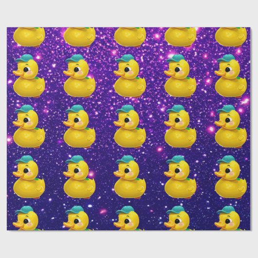 Rubber Duck Schattige Charmant Thema Geïnspireerd Cadeaupapier (Vlak)