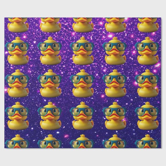Rubber Duck Schattige Charmant Thema Geïnspireerd Cadeaupapier (Vlak)