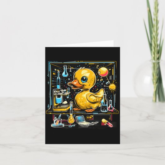 Rubber Duck Science Scheikundigen Natuurkunde Doce Kaart (Voorkant)