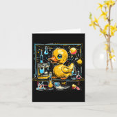 Rubber Duck Science Scheikundigen Natuurkunde Doce Kaart (Gele Bloem)