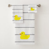 Rubber Duck Shiplap Painting Bath-doekset Bad Handdoek (Insitu)