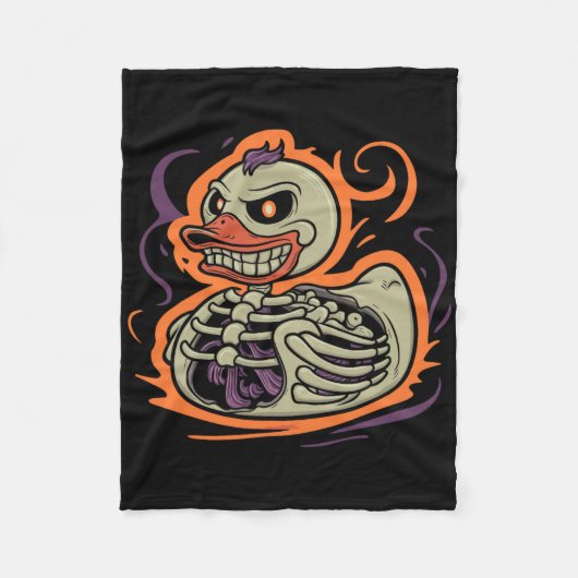 Rubber Duck Skeleton Rubber Duckie Kostuum Party Fleece Deken (Voorkant)