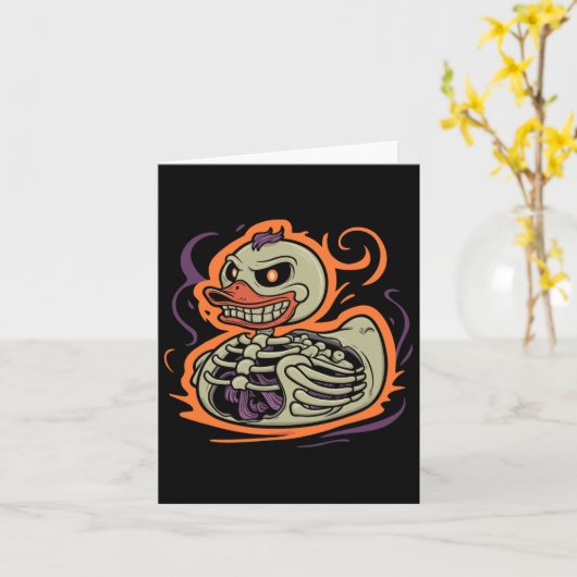 Rubber Duck Skeleton Rubber Duckie Kostuum Party Kaart (Gele Bloem)