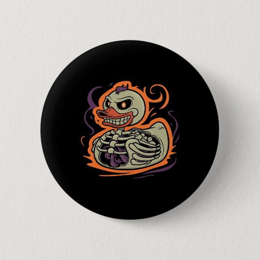 Rubber Duck Skeleton Rubber Duckie Kostuum Party Ronde Button 5,7 Cm (Voorkant)