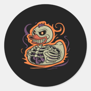 Rubber Duck Skeleton Rubber Duckie Kostuum Party Ronde Sticker