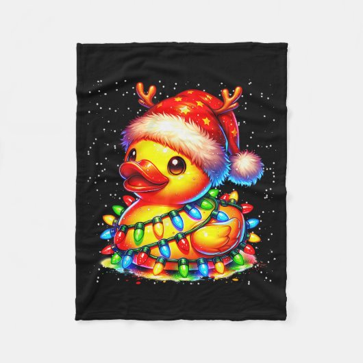 Rubber Duck Squad Christmas Light Reindeer Crew Xm Fleece Deken (Voorkant)