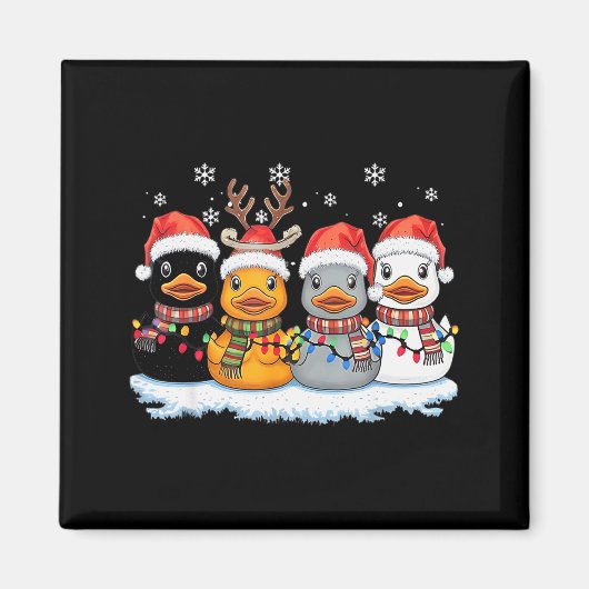 Rubber Duck Squad Christmas Light Reindeer Crew Xm Magneet (Voorkant)