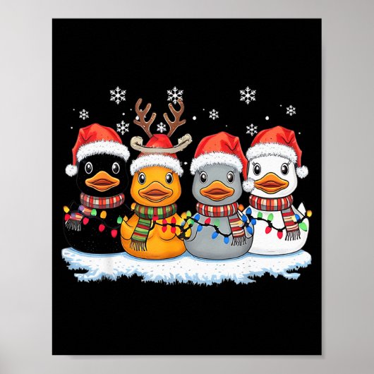 Rubber Duck Squad Christmas Light Reindeer Crew Xm Poster (Voorkant)