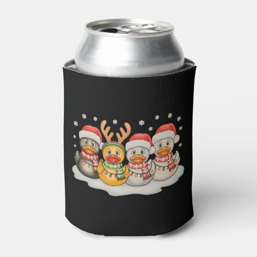 Rubber Duck Squad Kerstman Rendier Kerstlichten Blikjeskoeler (Blikje Voorkant)