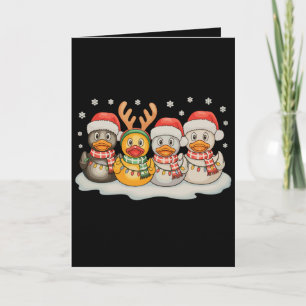 Rubber Duck Squad Kerstman Rendier Kerstverlichtin Kaart
