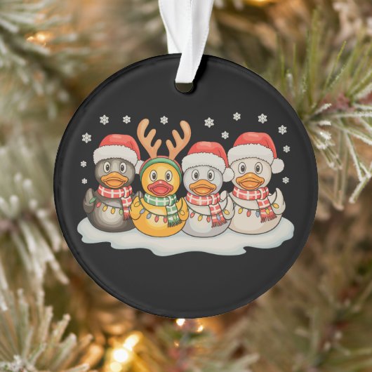 Rubber Duck Squad Kerstman Rendier Kerstverlichtin Ornament (Boom)