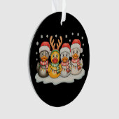 Rubber Duck Squad Kerstman Rendier Kerstverlichtin Ornament (voorkant)