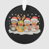 Rubber Duck Squad Kerstman Rendier Kerstverlichtin Ornament (voorkant)