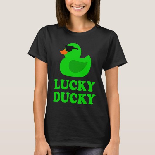 Rubber Duck Sunglasses Lucky Ducky Cool Animal Gra T-shirt (Voorkant)