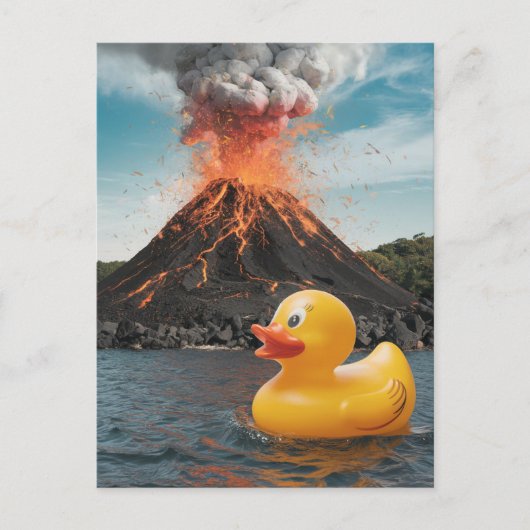 Rubber Duck Surreal vulkaan Briefkaart (Voorkant)