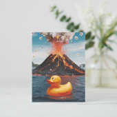 Rubber Duck Surreal vulkaan Briefkaart (Staand voorkant)