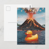 Rubber Duck Surreal vulkaan Briefkaart (Voorkant / Achterkant)