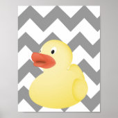 Rubber Duck tegen Gray Chevron Background poster (Voorkant)