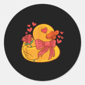 Rubber Duck Valentines Day Rubber Duckie  Ronde Sticker (Voorkant)