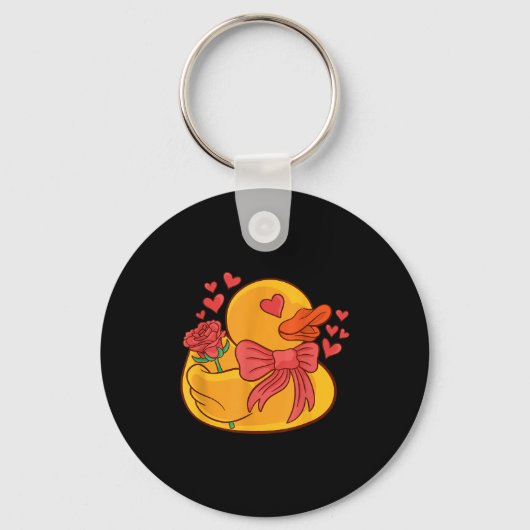 Rubber Duck Valentines Day Rubber Duckie  Sleutelhanger (Voorkant)